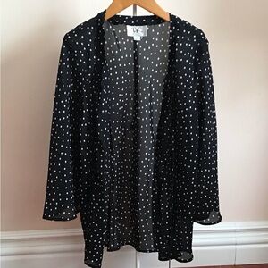 R&K Polka Dot Overlay Black Dress – Size 16